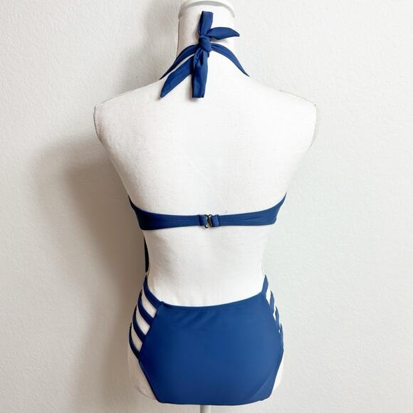 Tempt Me Blue One Piece Open Swimsuit Size Small Brand New - Picture 5 of 5